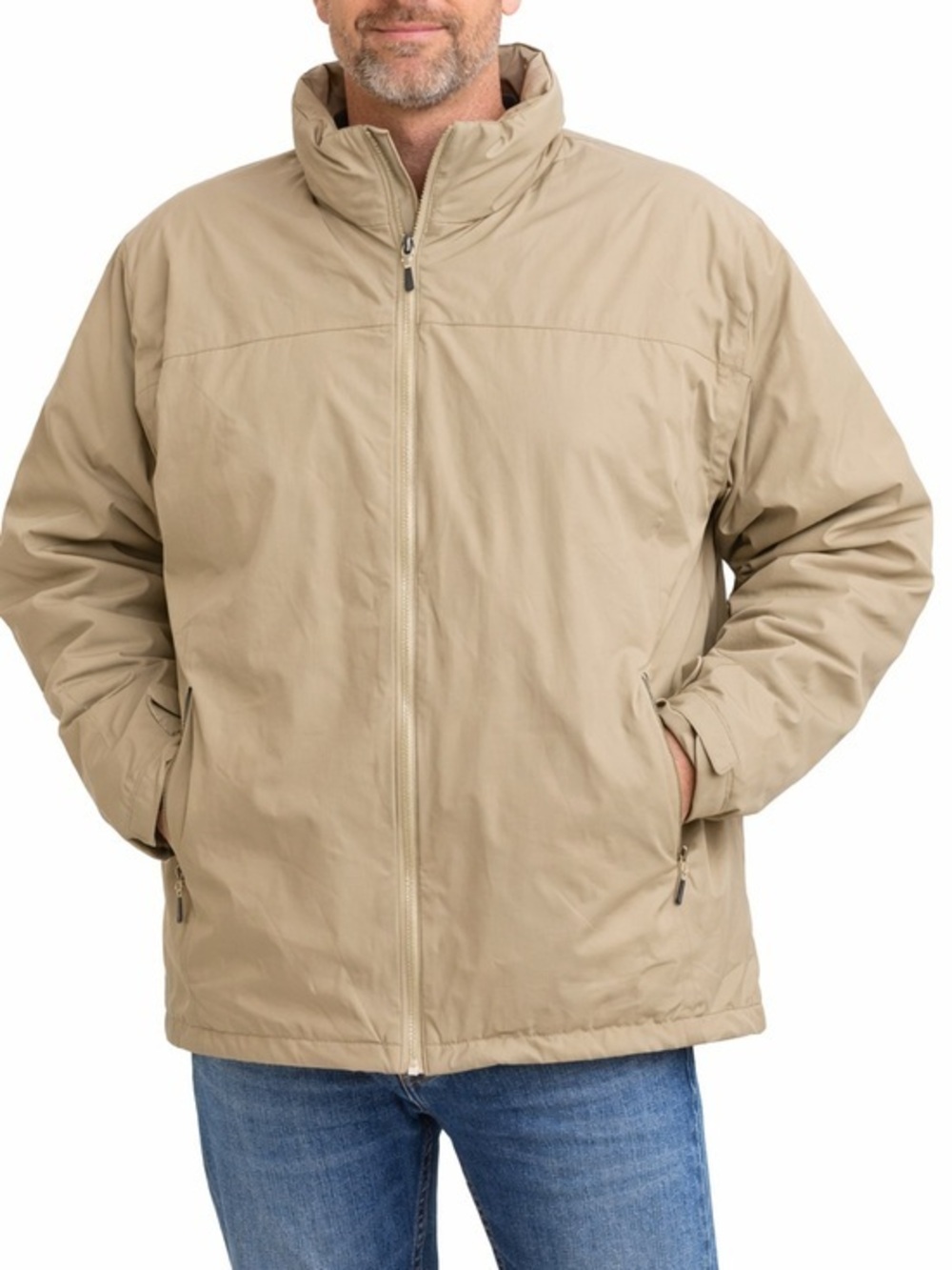 Lands End AquaCheck Insulated Jacket Tan Waterproof Coat XXL 50-52 NWOT